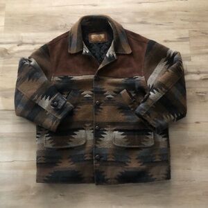 Vintage Aztec Brown and Gray Patterned Ada Outdoor Jacket